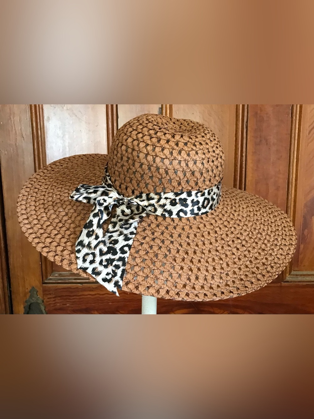 Vintage Boho Wide-Brimmed Spring Summer Fall Hat with Safari- Satin Bow